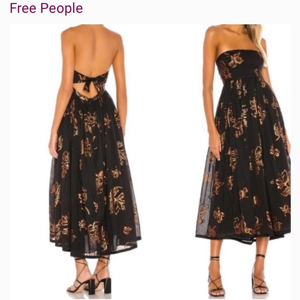 Free People backless black dress